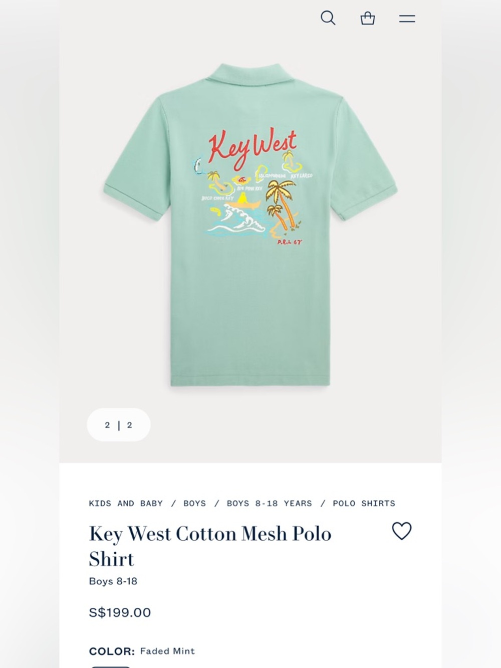 Polo by Ralph Lauren Faded Mint Cotton Mesh Polo